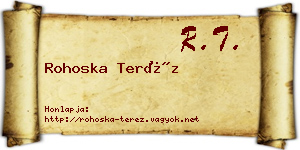 Rohoska Teréz névjegykártya
